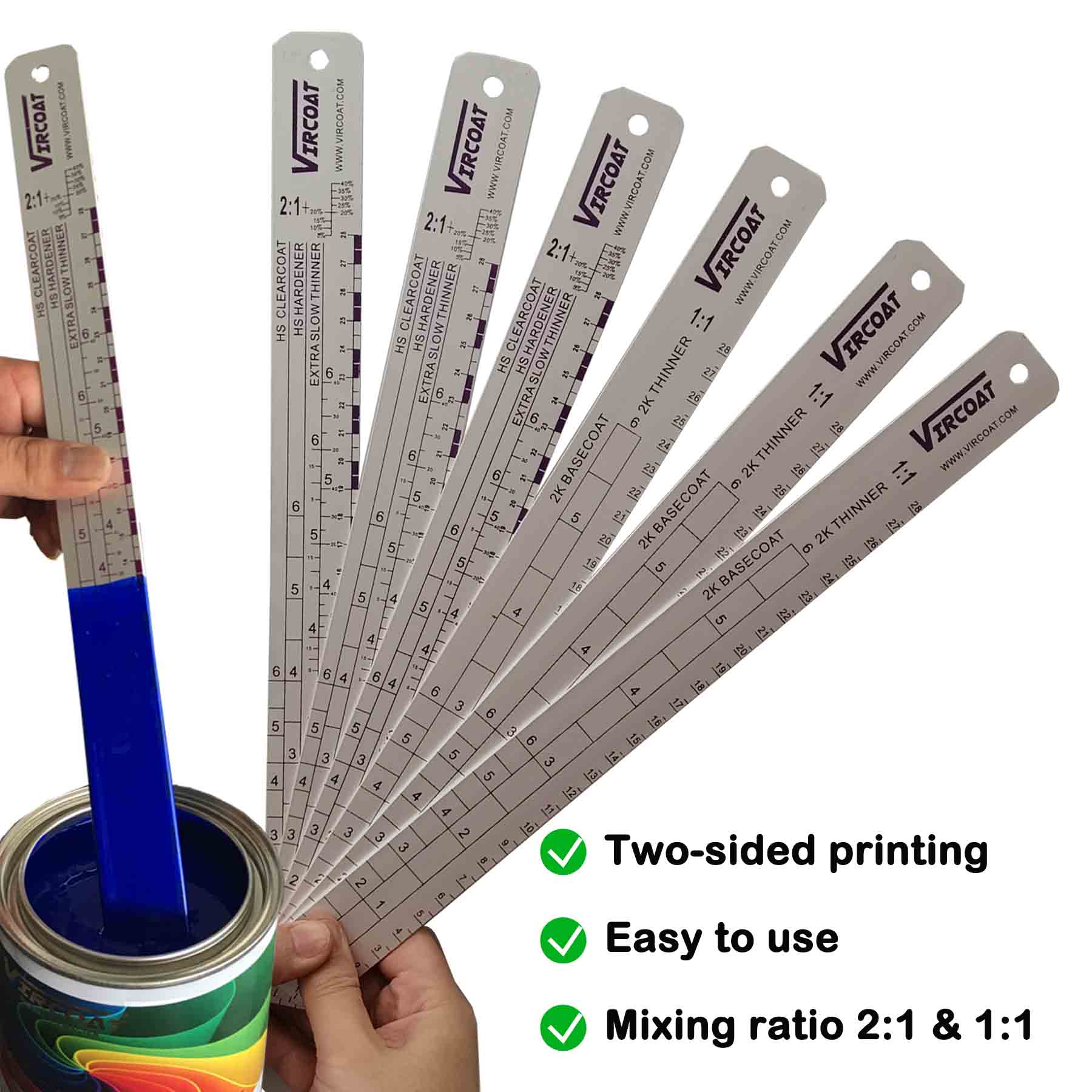 VIRCOAT Paint Mixing Ruler/ Car Paint Measuring Scale Mixing Ruler