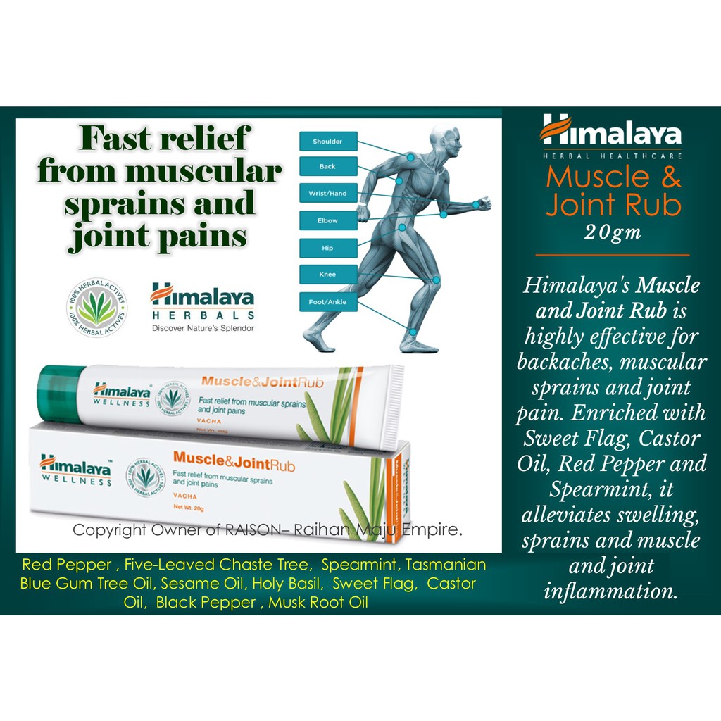 Himalaya Muscle & Joint Rub Fast Relief 20gm Shopee Malaysia
