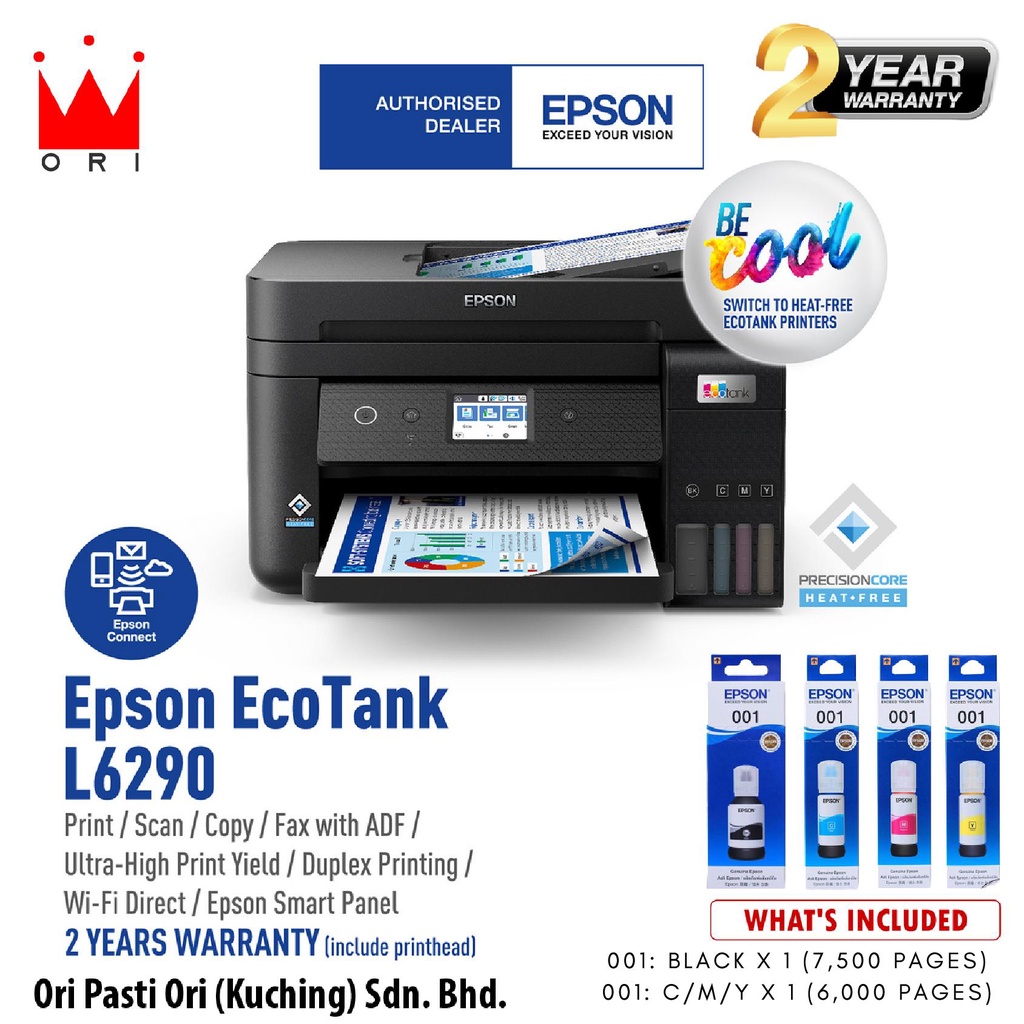 Epson Ecotank L6290 A4 Wi Fi Duplex All In One Ink Tank Printer With Adf Shopee Malaysia 3397