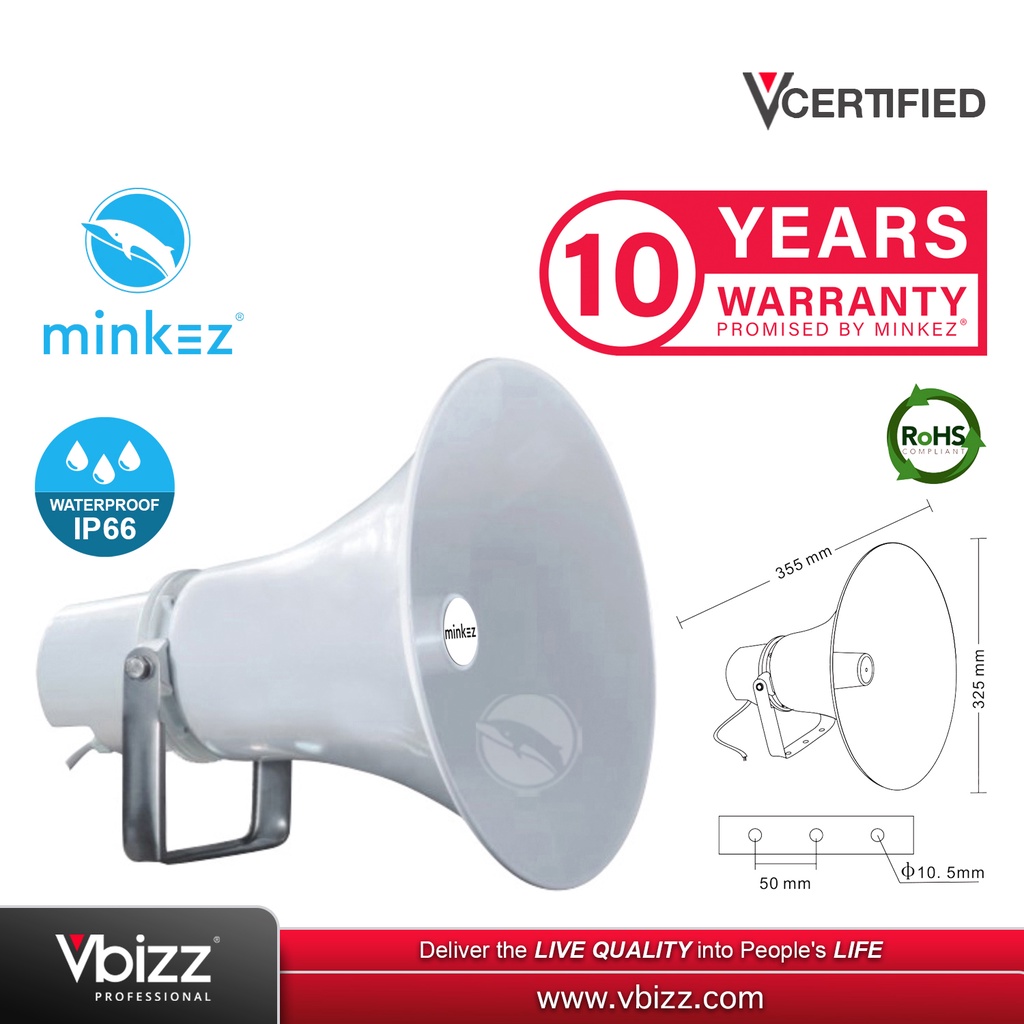 MINKEZ MHS-R50V 13 50W Horn Speaker (Similar to TOA TH652 TU652M