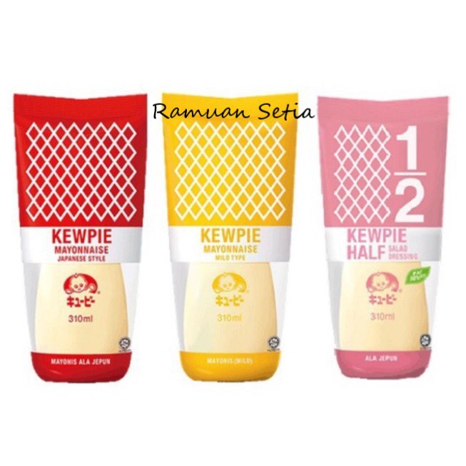 KEWPIE MAYONNAISE JAPANESE STYLE MILD HALF SALAD DRESSING 310ML (HALAL