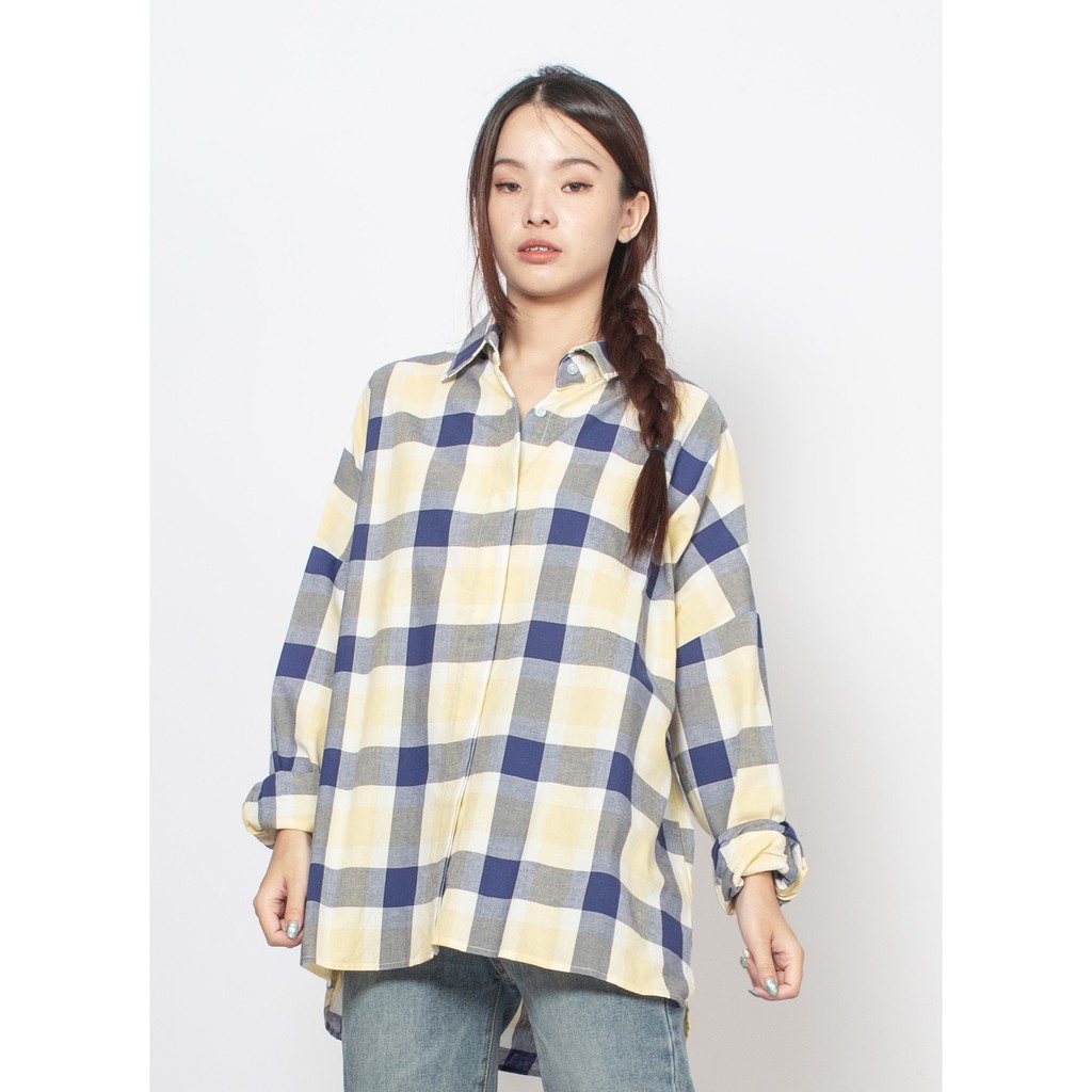 KEMEJA Ixora Lana Oversized Shirt - Women's Oversized Button Up Blouse Shirt