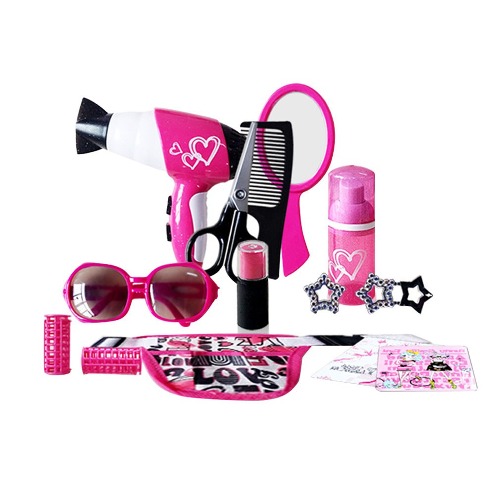 14pcs Kids Pretend Play Vanity Play Dresser Mirror Cosmetic Makeup