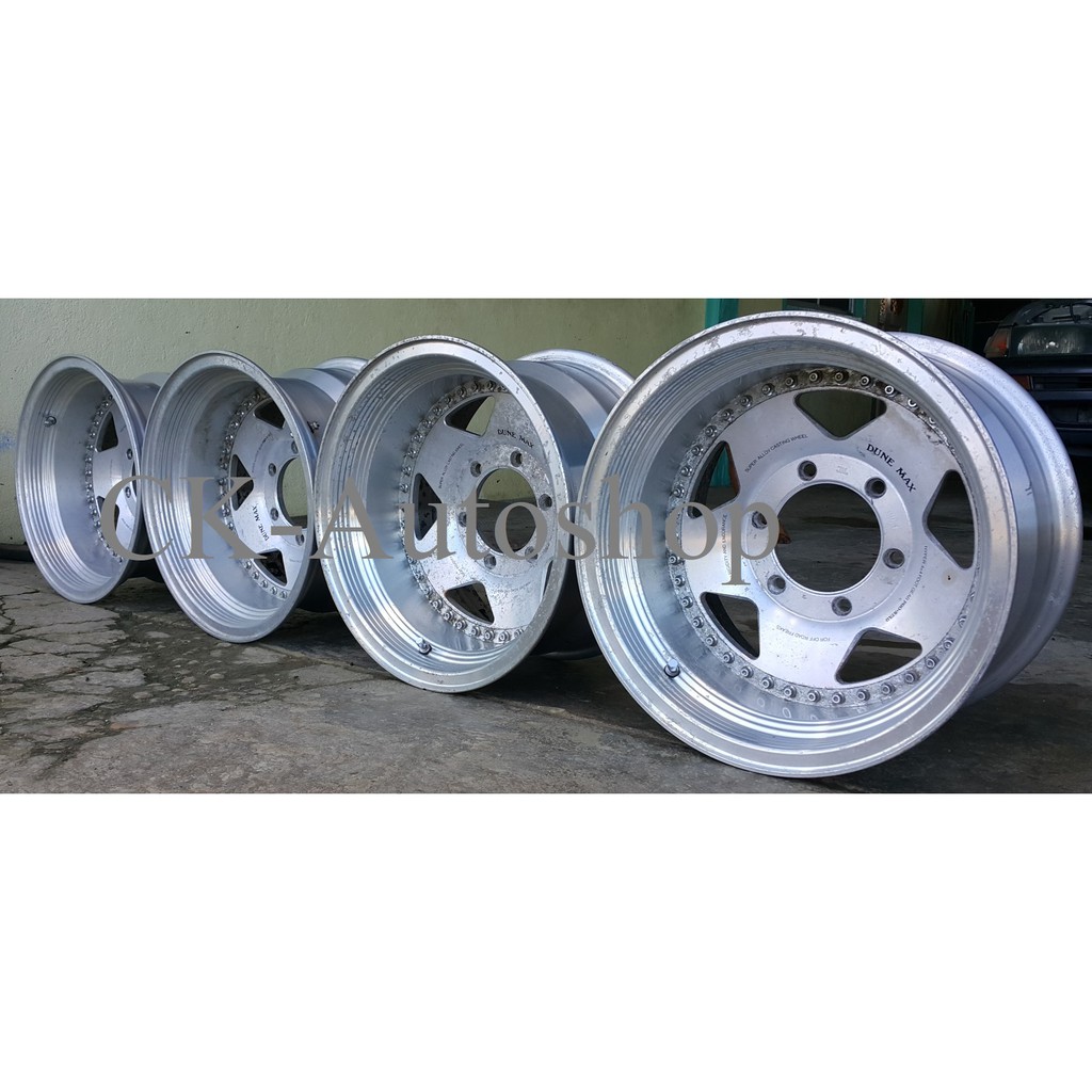 Japan Used 4x4 4wd Sport Rim Aluminum Wheel Dune Max 2 Piece 15x8 5jj Pcd 139 7 X 6h Offset 29