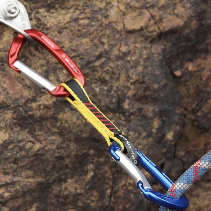 22KN Rock Climbing Quick Draw Sling Safety bing Rigging 25cm Red