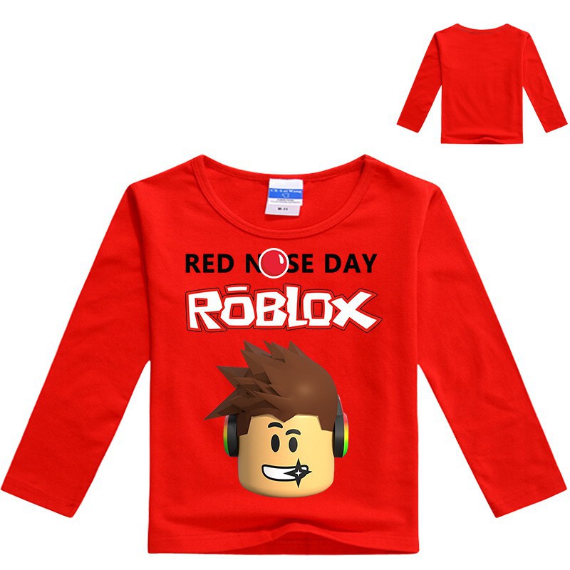 Ready Stock New Roblox Red Nose Day Kids Boy Long Sleeve T Shirt Sweatshirt Tops 7 Colors Ins Shopee Malaysia - toon disney shirt roblox