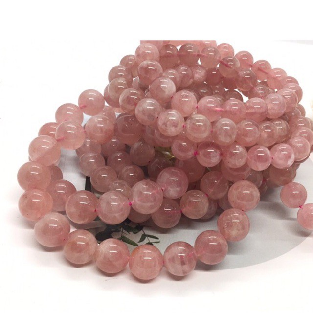 Gelang Tangan Kristal / High Grade Natural Madagascar Rose Quartz Bracelet 纯天然水晶马达加斯加粉晶手链