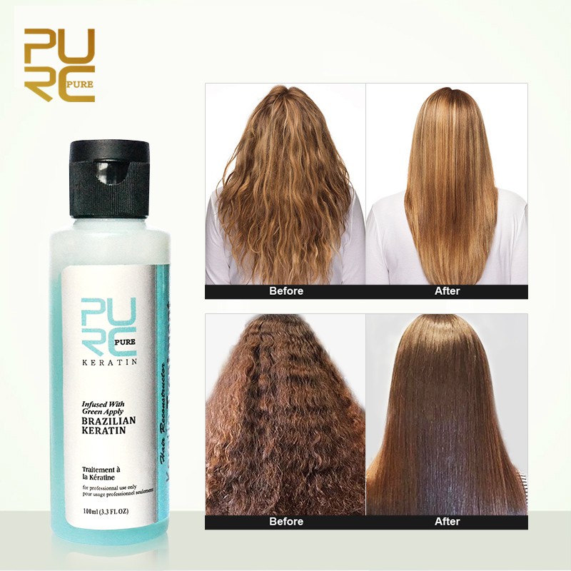 Purc Apple Keratin Treatment Shampoo Straight Hair Repair Damage