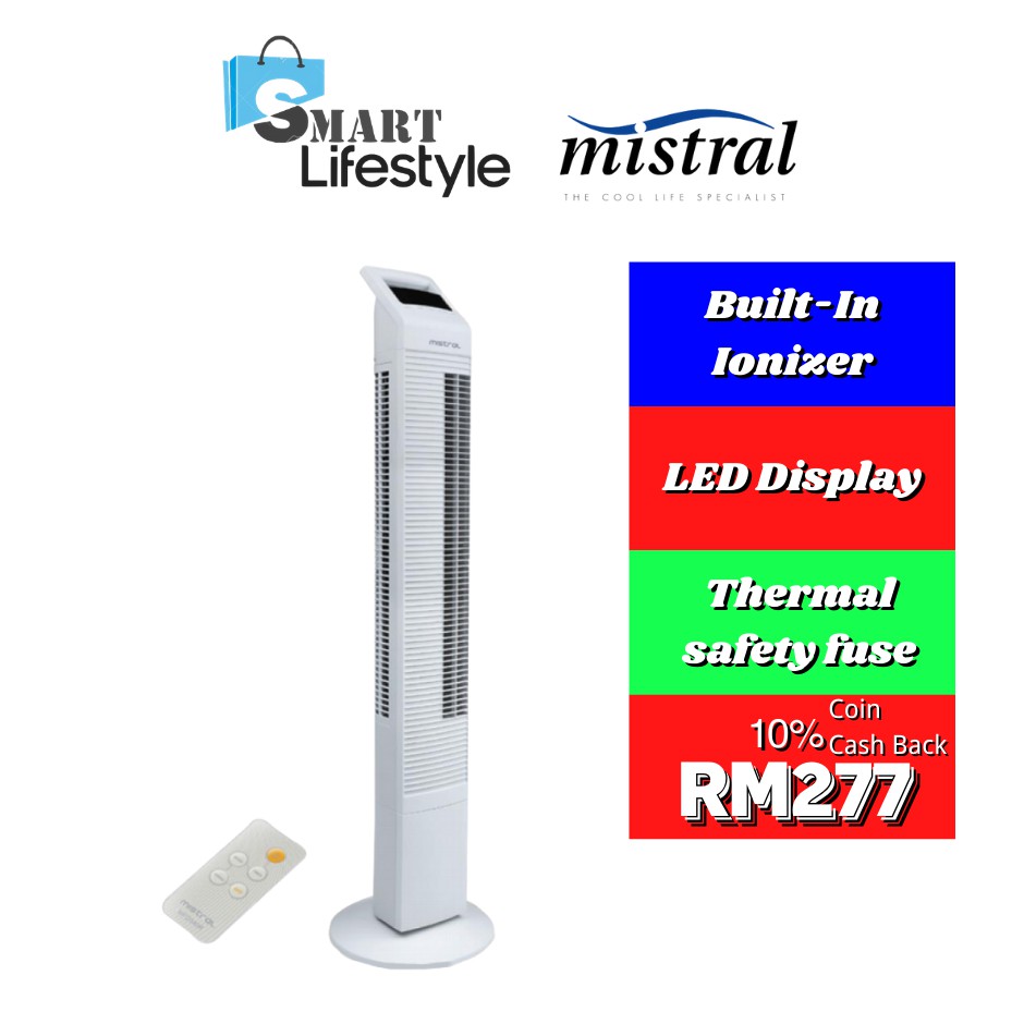Mistral Tower Fan With Ionizer MFD540R Shopee Malaysia
