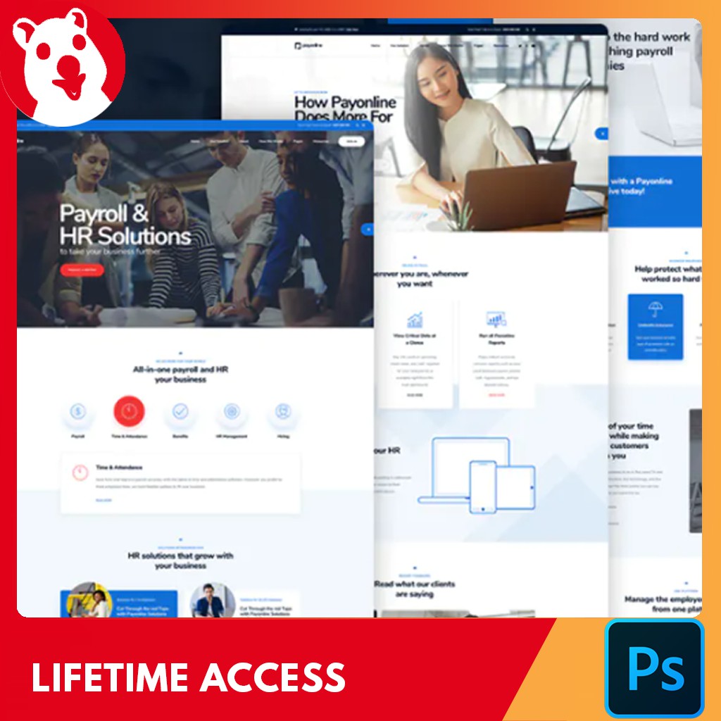  Payonline Payroll HR Software PSD Template Online Payroll And HR 