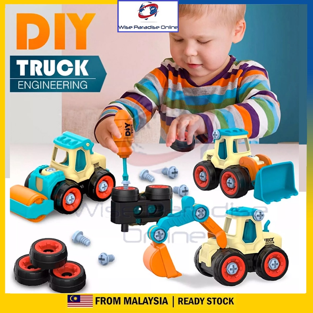 Bulldozer Engineering Car Play Vehicles Good Quality Strong Plastic Truck Toys for Boys Gifts Children's Toy Car DIY Nut