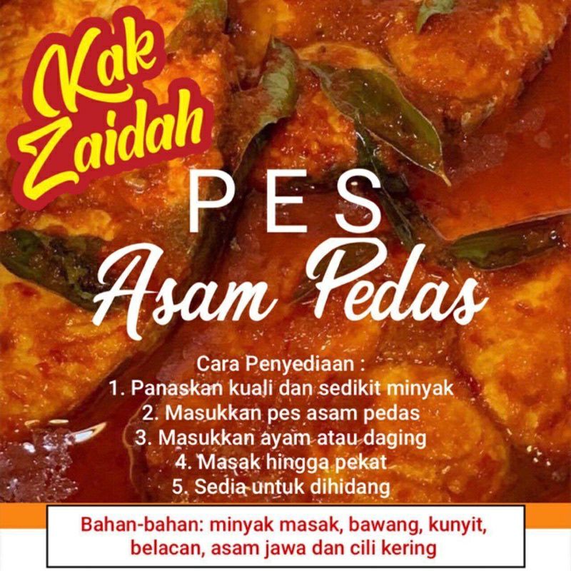 Pes Asam Pedas Kak Zaidah Shopee Malaysia