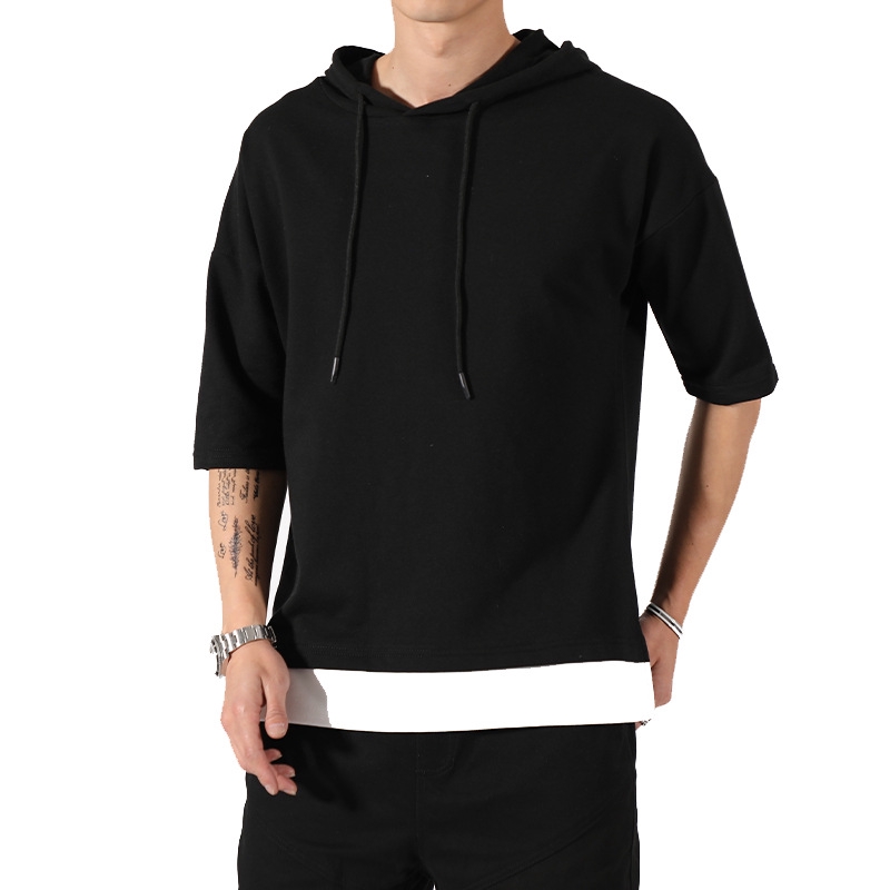 half sleeve hoodie mens