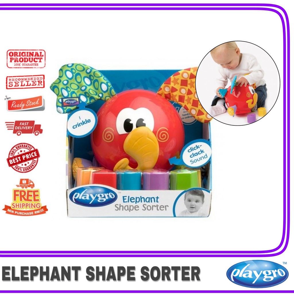 playgro elephant shape sorter