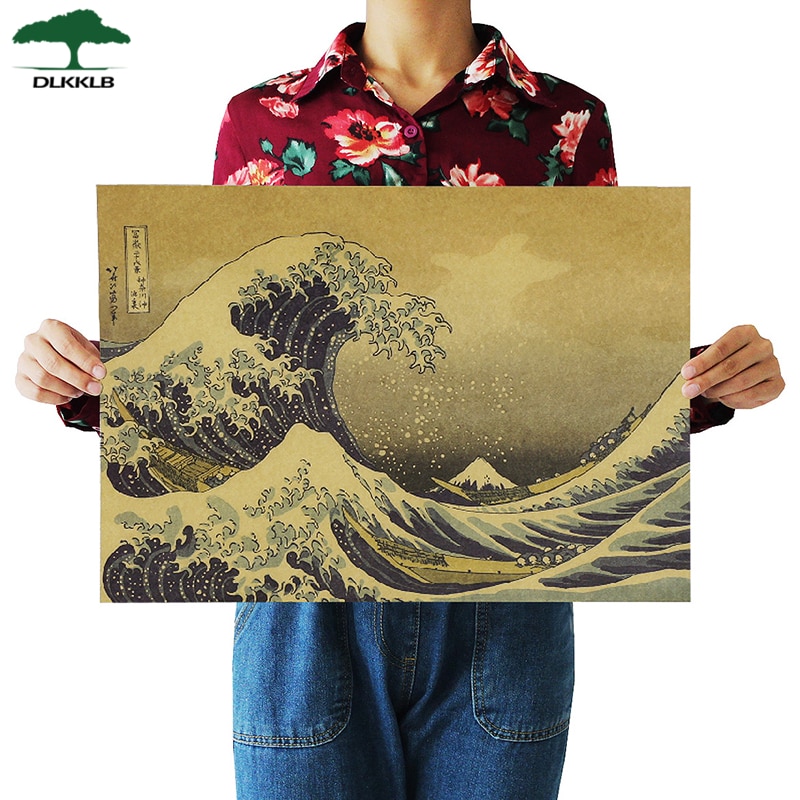 DLKKLB Epic Ukiyo-e Float World Draw Retro Kraft Paper Adornment Movie Posters Vintage Poster Home Decoration Wall Sticker Wall Art