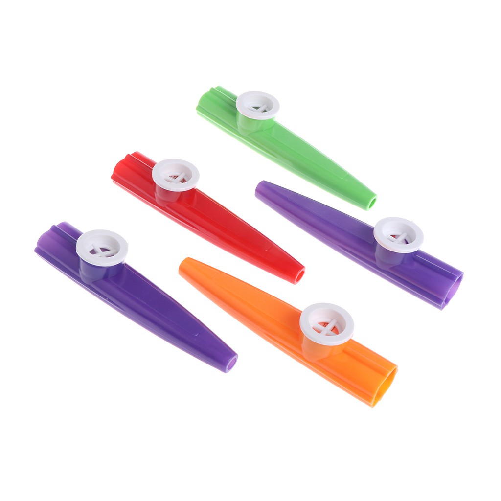 5pcs Mixed Color Orff Plastic Kazoo Harmonica Mouth Flute Kids Party