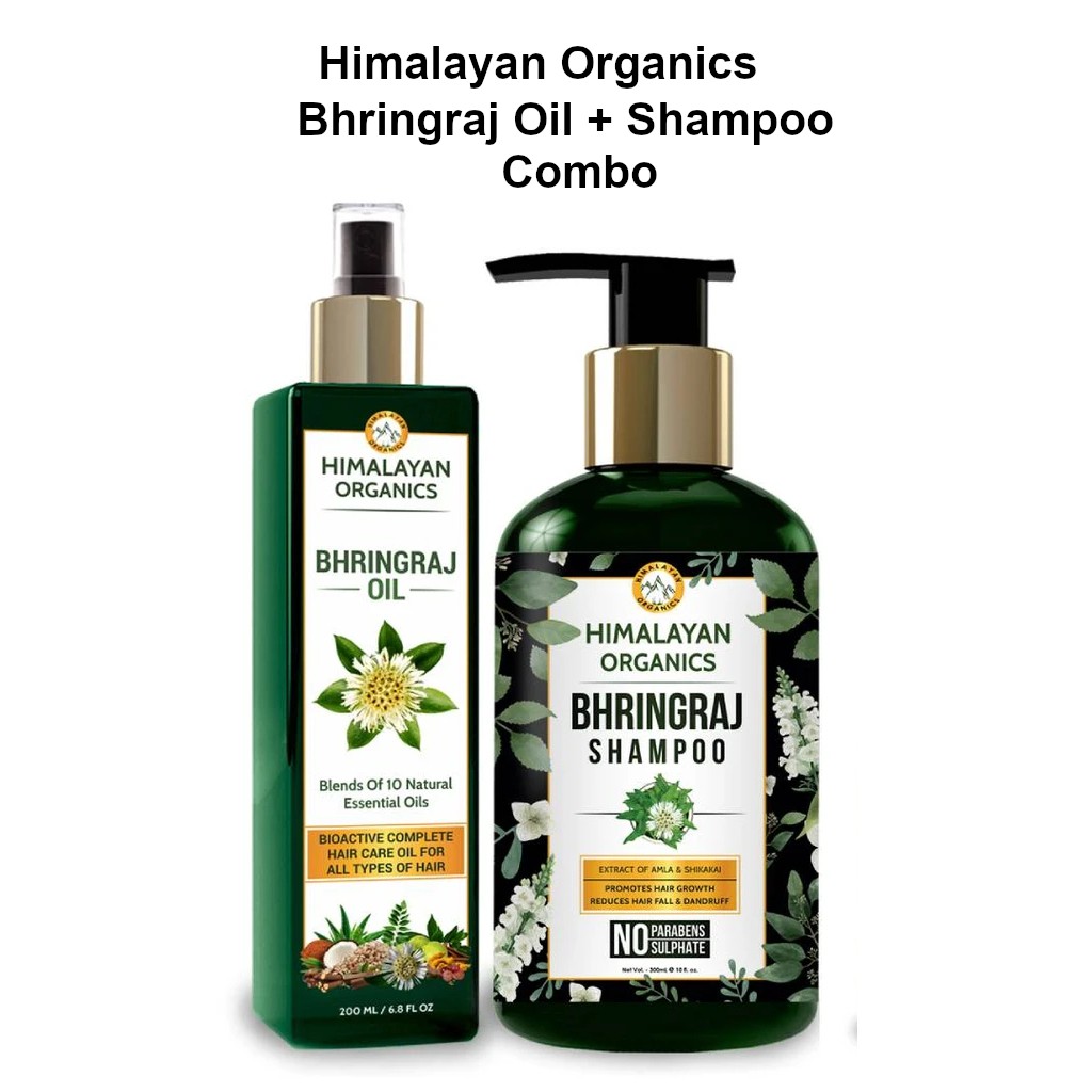Himalayan Organics Bhringraj Hair Oil 200ml + Bhringraj Shampoo 300ml Combo  | Shopee Malaysia