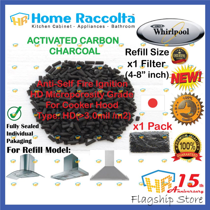 Refill Charcoal For Whirlpool Cooker Hood WHIRLPOOL Activated Carbon Charcoal Filter Refill For