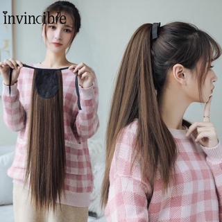 4 Colors Fiber Synthetic Long Straight Fake Hair Ponytail Wig/ Black Brown Extended Wig With Hairpins