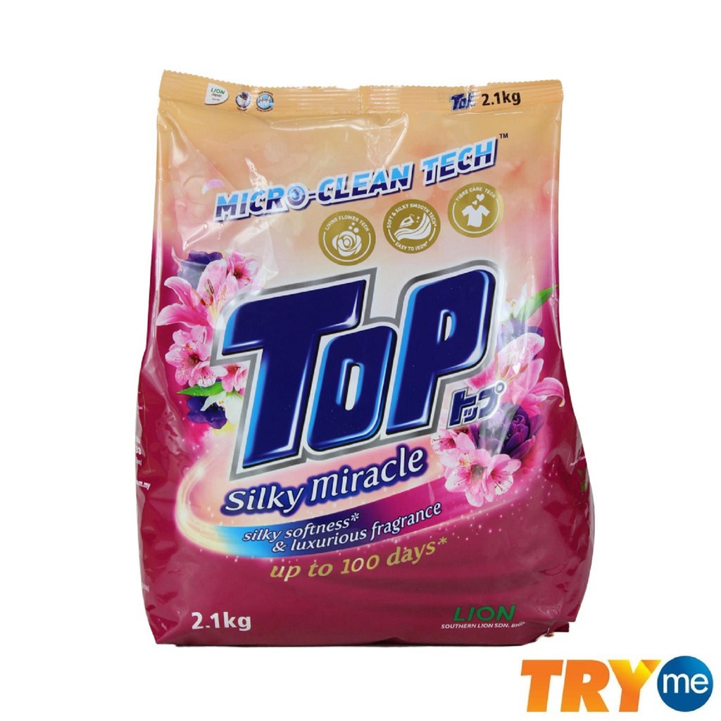 Top Detergent Powder Silky Miracle (2.1kg) Shopee Malaysia