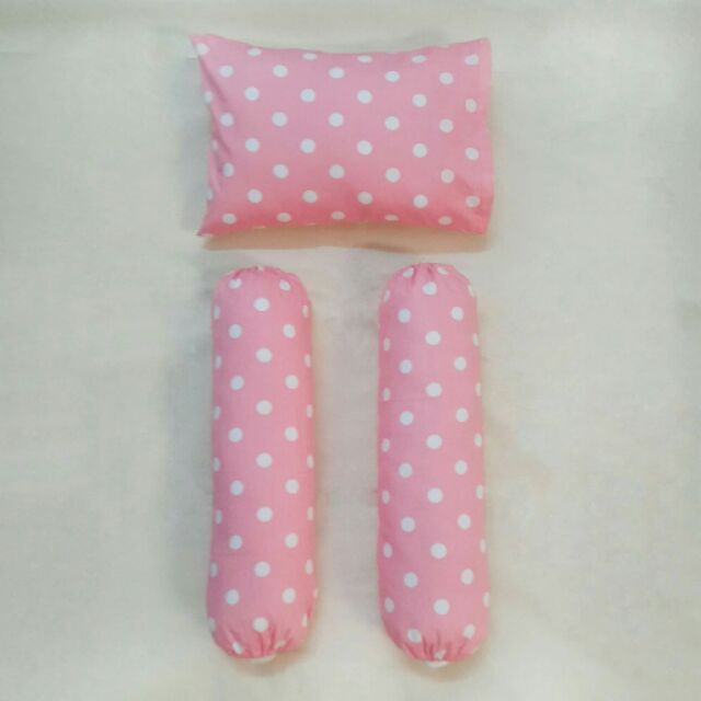 Baby Pillow Set Pink Polka Dots Shopee Malaysia