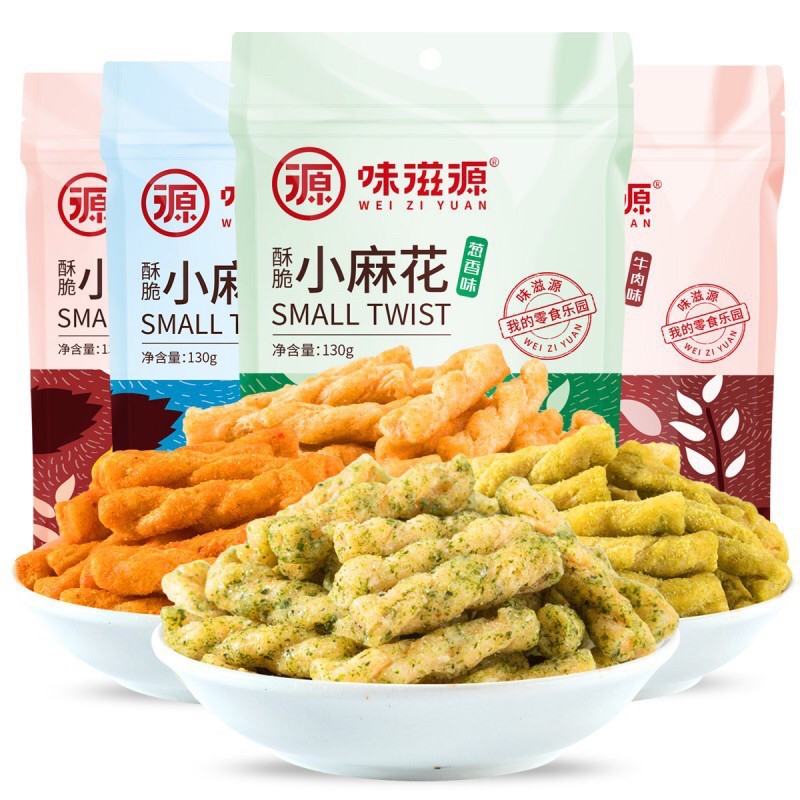 味滋源酥脆小麻花130g 中国零食好吃美味葱香味香辣味海苔味| Shopee Malaysia