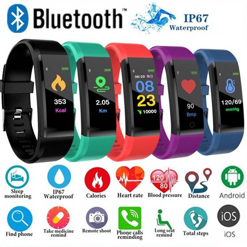 new color screen smart bracelet watch 115 plus