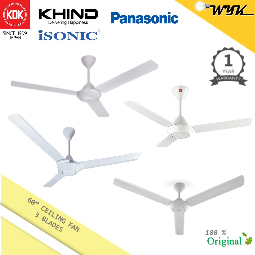 Panasonic/Isonic/KDK/Khind/Maxvi 60" 3 Blade Ceiling Fan FM15AO/ CTF
