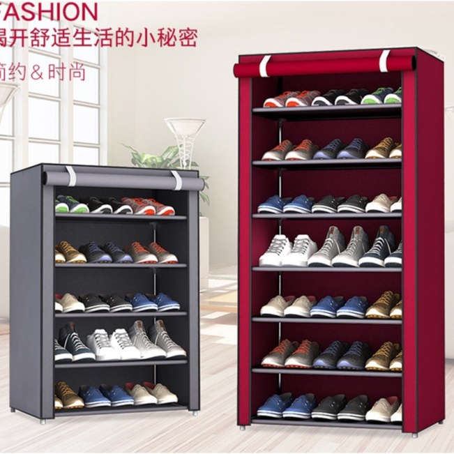 READY STOCK FINSSO : SHOE RACK WARDROBE/ Non-Woven Cloth Shoe Rack/ Rak Kasut