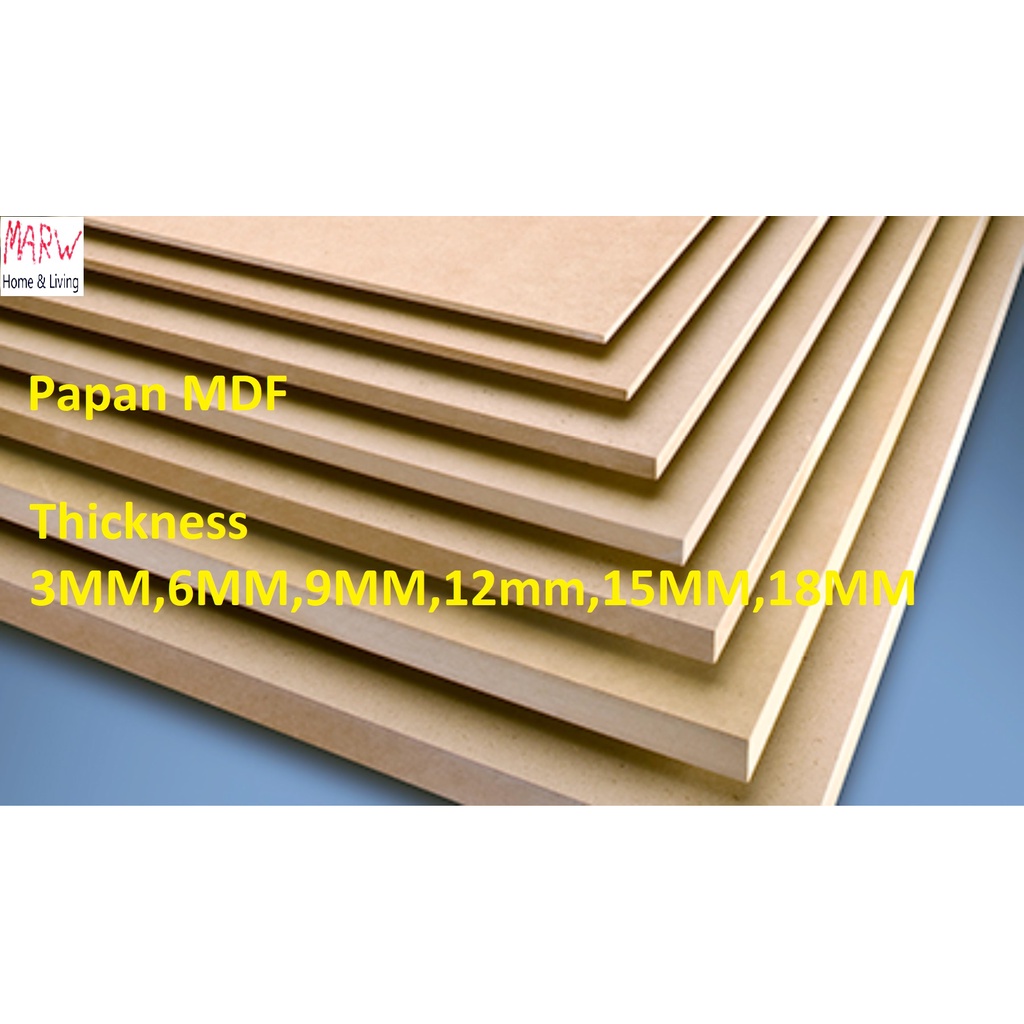 Papan MDF board DIY 3mm 6mm 9mm 12mm 15mm 18mm board sheet thickness
