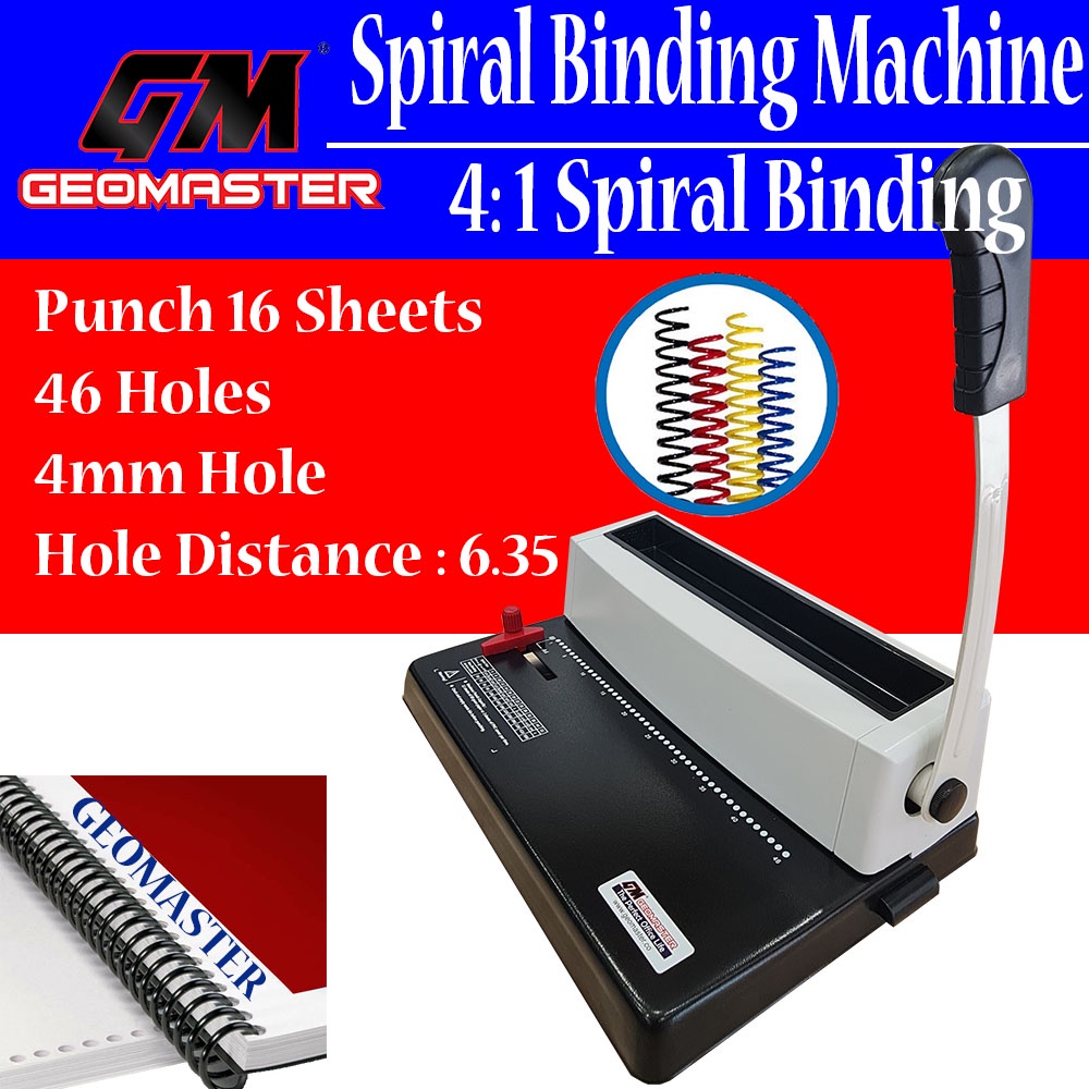 Geomaster 41 Spiral Binding , Coil Binding Machine Spiral Comb