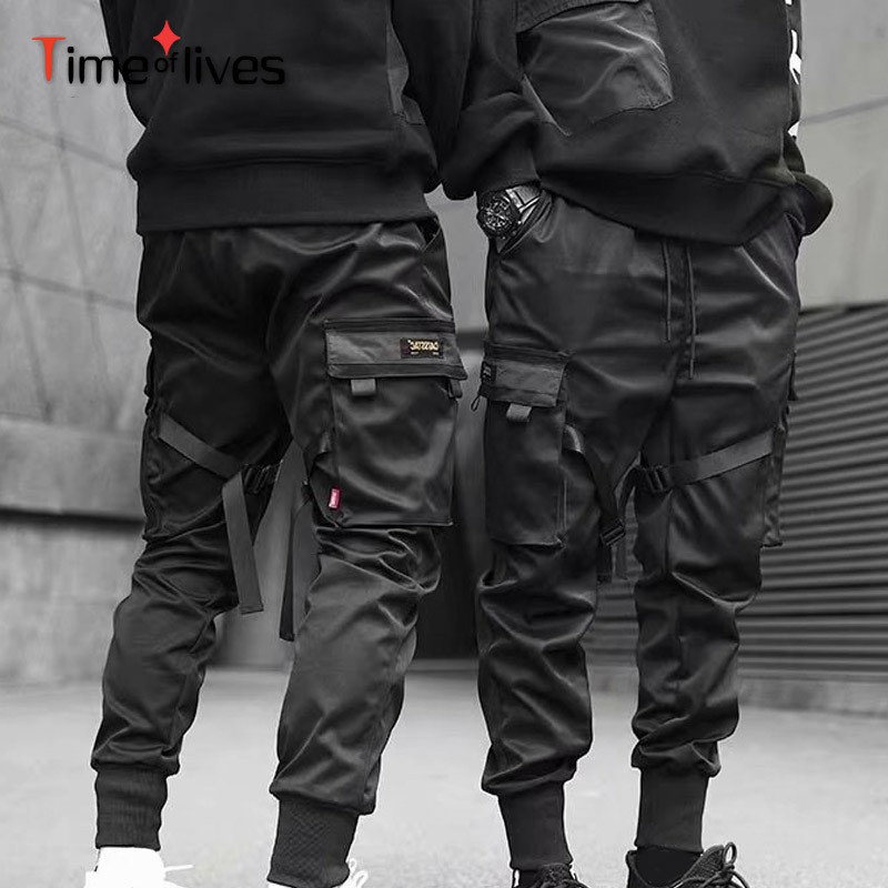 mens cargo joggers with straps
