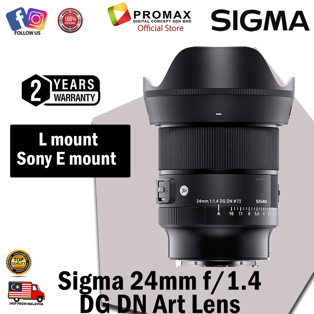 Original Sigma 24mm f1.4 DG DN Art Lens for Sony E / L mount 100