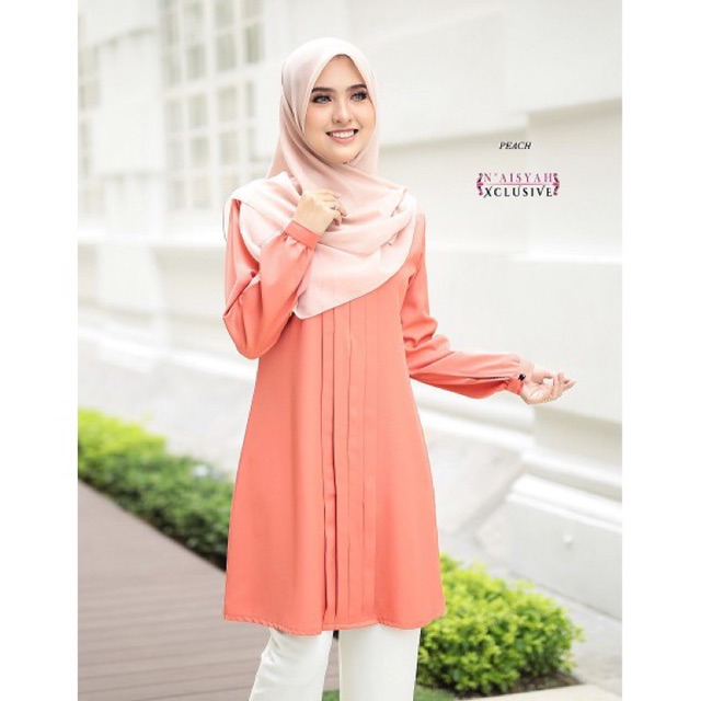  blouse  muslimah long top dress muslimah long sleeve baju  
