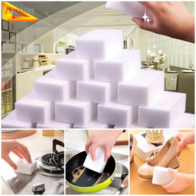 Ready Stock 10cmx6cmx1.5cm Multi-Functional Magic Sponge Eraser Foam Cleaner Kitchen Cleaning