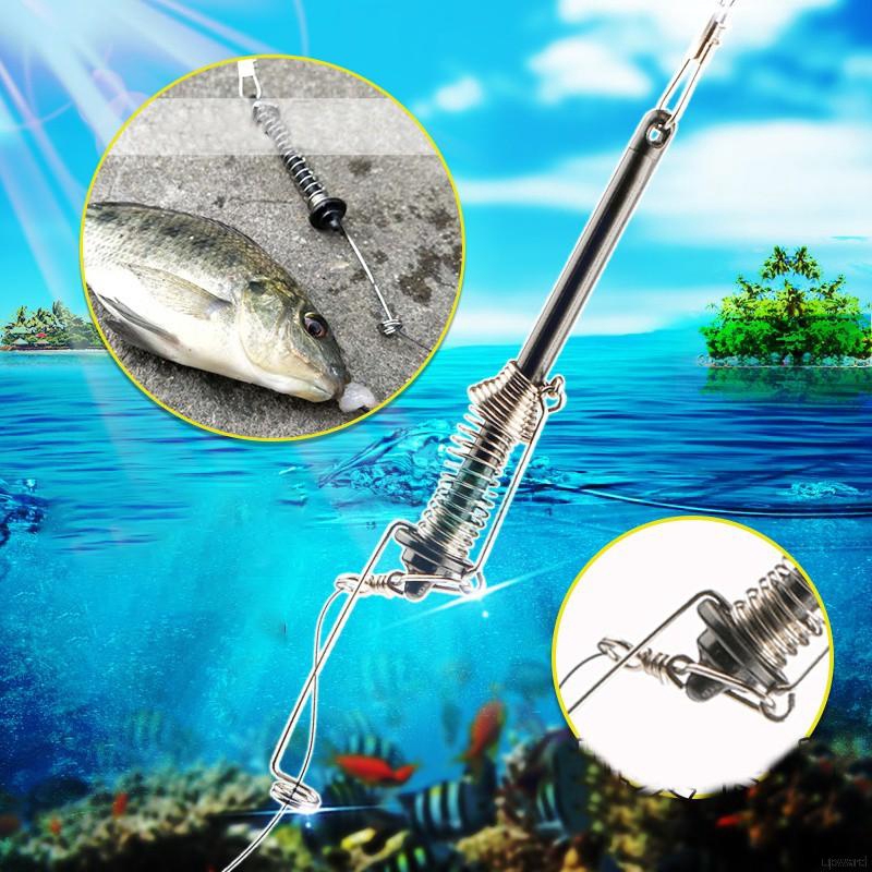 Automatic Fishing Hook Fishing Device Fish Float Stainless Steel Spring