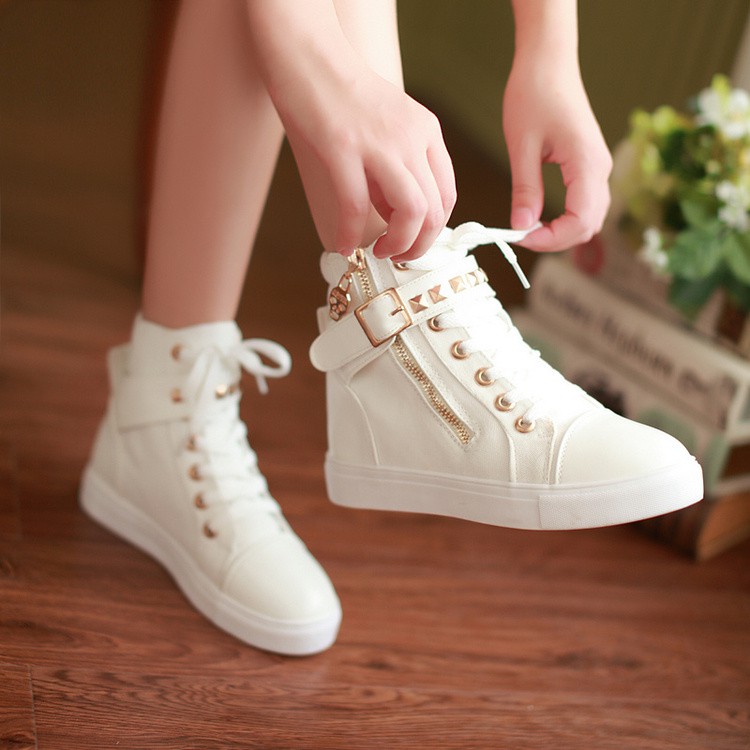 19 Summer New Girl Black White High Canvas Shoes Big Boy Girl Junior High School Life Bottom Sports Shoes Shopee Malaysia