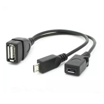 USB F to Micro USB OTG Cable with Additional Power
