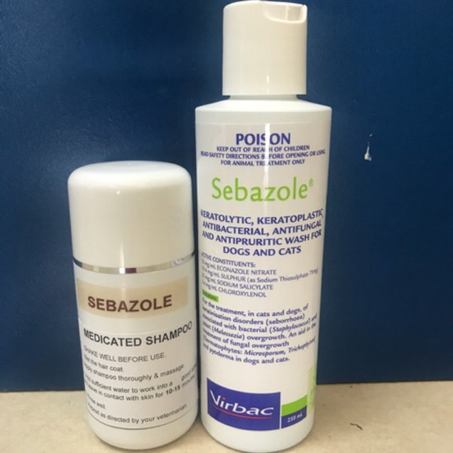 Virbac Sebazole medicated shampoo for pets (250ml or 125ml) Shopee