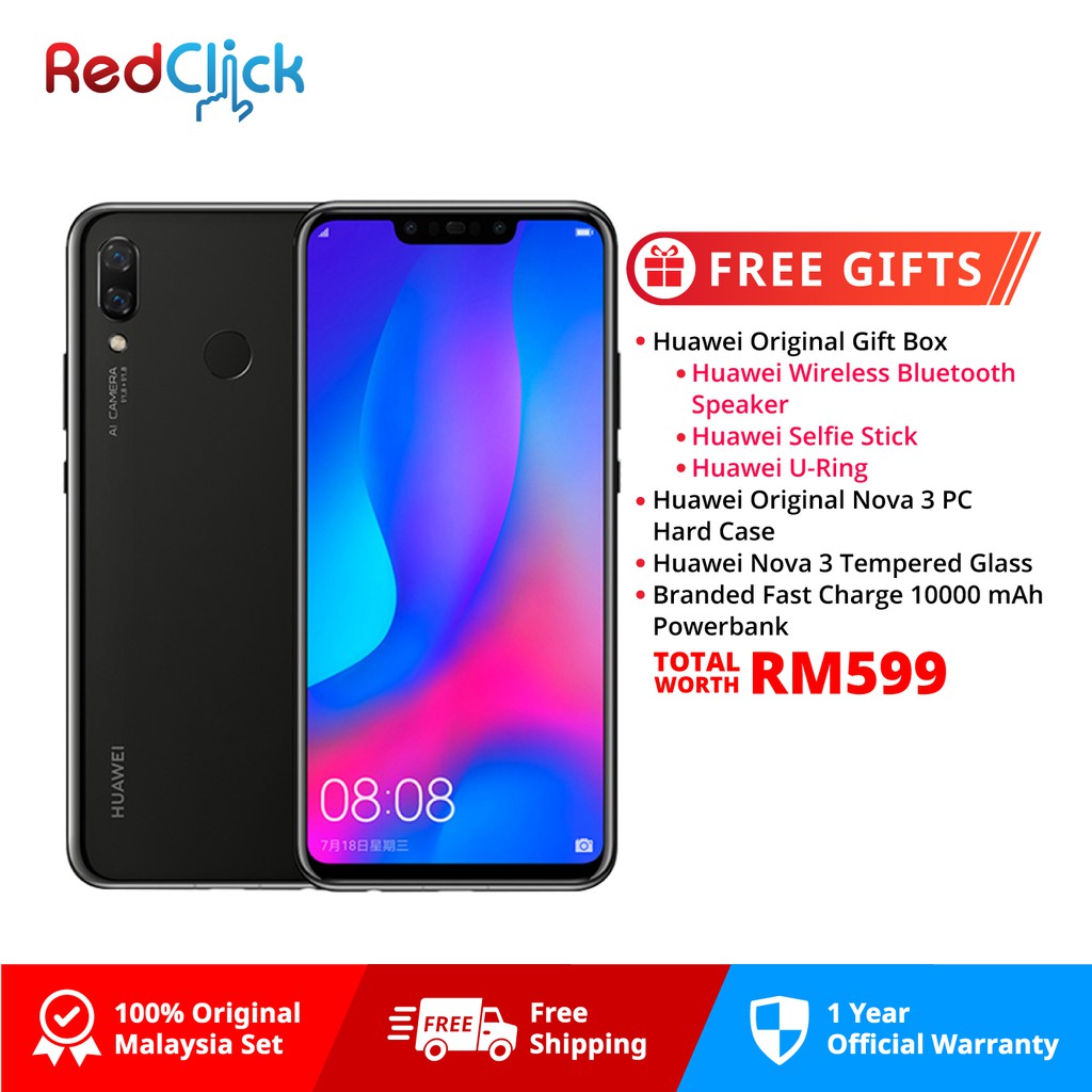 Huawei Nova 3 6gb 128gb 4 Free Gift Worth Rm599 Shopee Malaysia