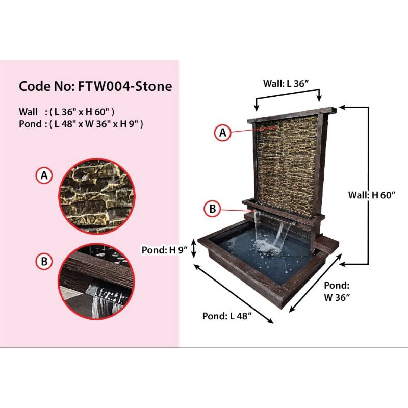 water fountain(fiber waterfall) Shopee Malaysia