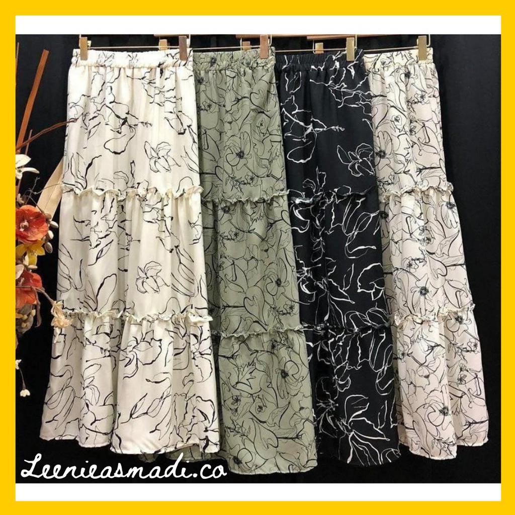 Buy Skirt Kembang Bertingkat Skirt Layer Printed Floral Seetracker Malaysia