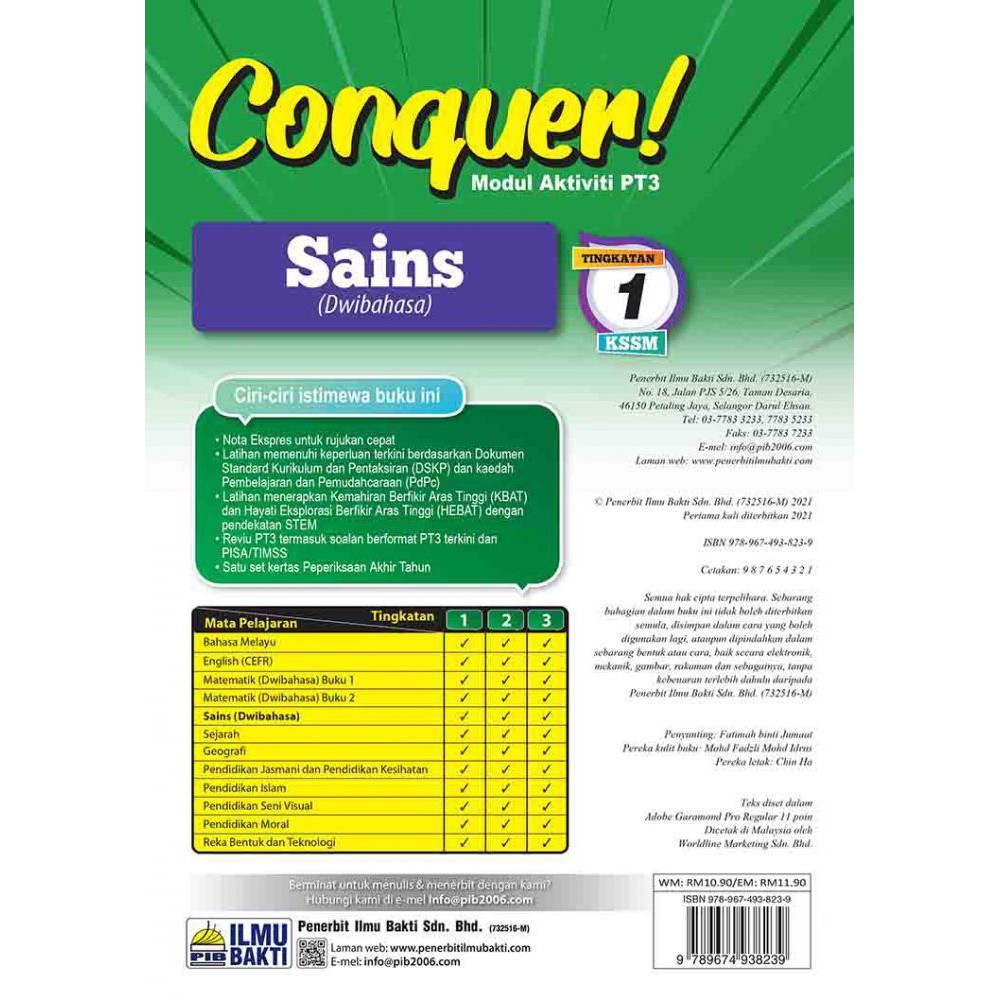 Conquer Sains Modul Aktiviti Pt3 Tingkatan 1 2 Shopee Malaysia