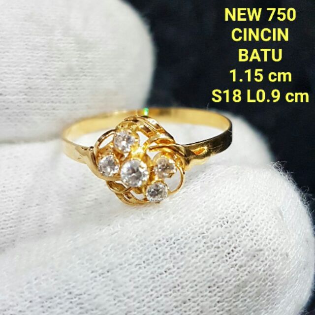 Cincin Batu Permata Emas 750 Shopee Malaysia