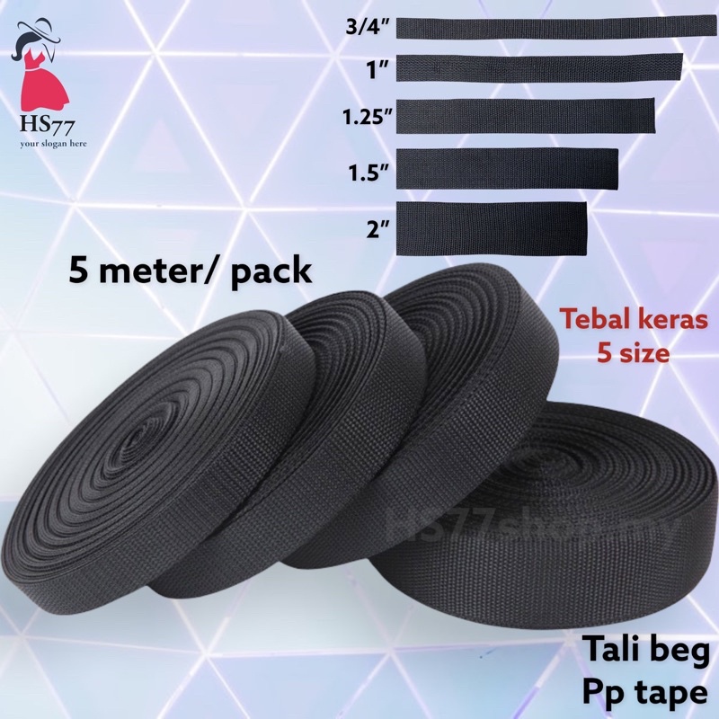 [ 5 meter/ pack ] Tali beg/ tali pp/ pp tape/ pp belt tape