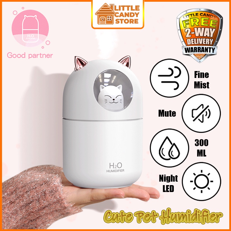 USB Humidifier Cute Pet Cool Cat & Bear Ultrasonic H2O Big Mist Edition Colorful LED Night Lamp Aroma Diffuser Purifier