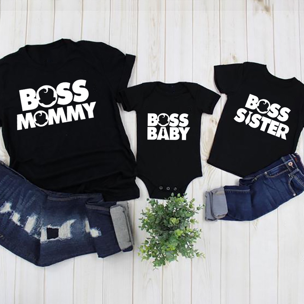 Boss Baby Family Shirts Mommy and Kids Matching Boss Shirts Baby Announcement Shirts Boss Mommy Bodysuit The Boss Baby Wear