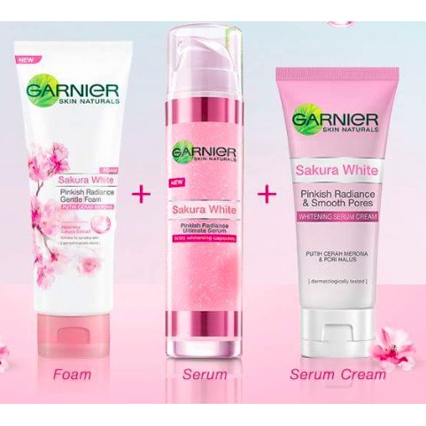 harga garnier sakura white pinkish radiance whitening cream