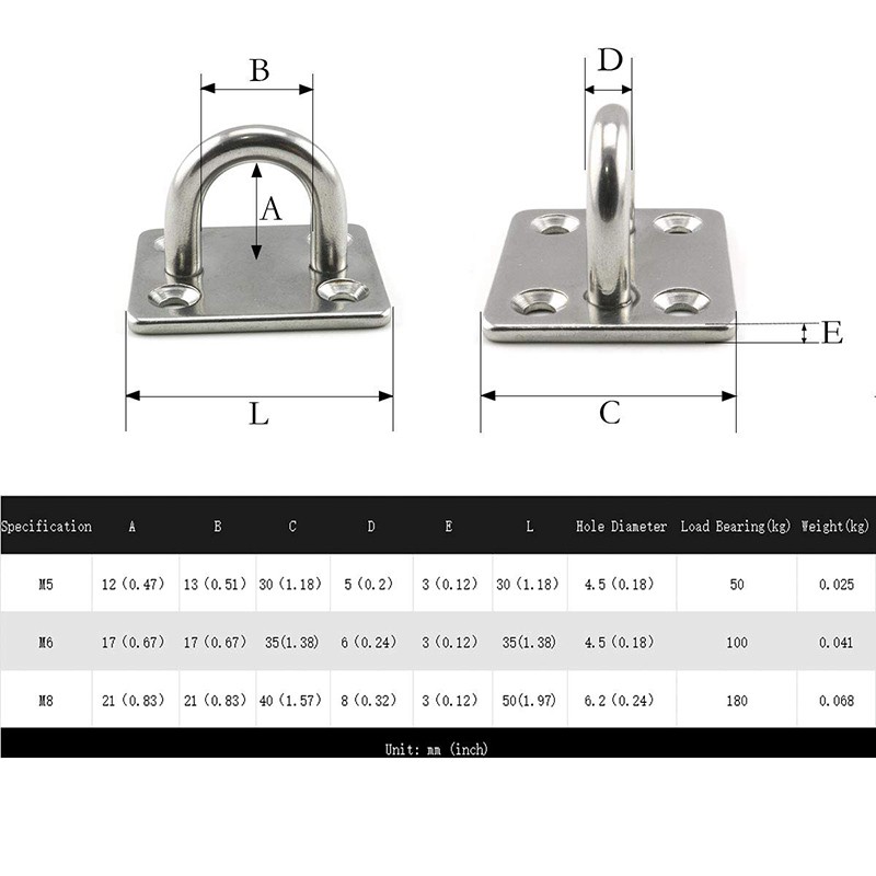 2 Sets Of Suspended Ceiling Wall Mount U Shaped Hooks Stainless Steel Heavy Duty Multi Function Hamm