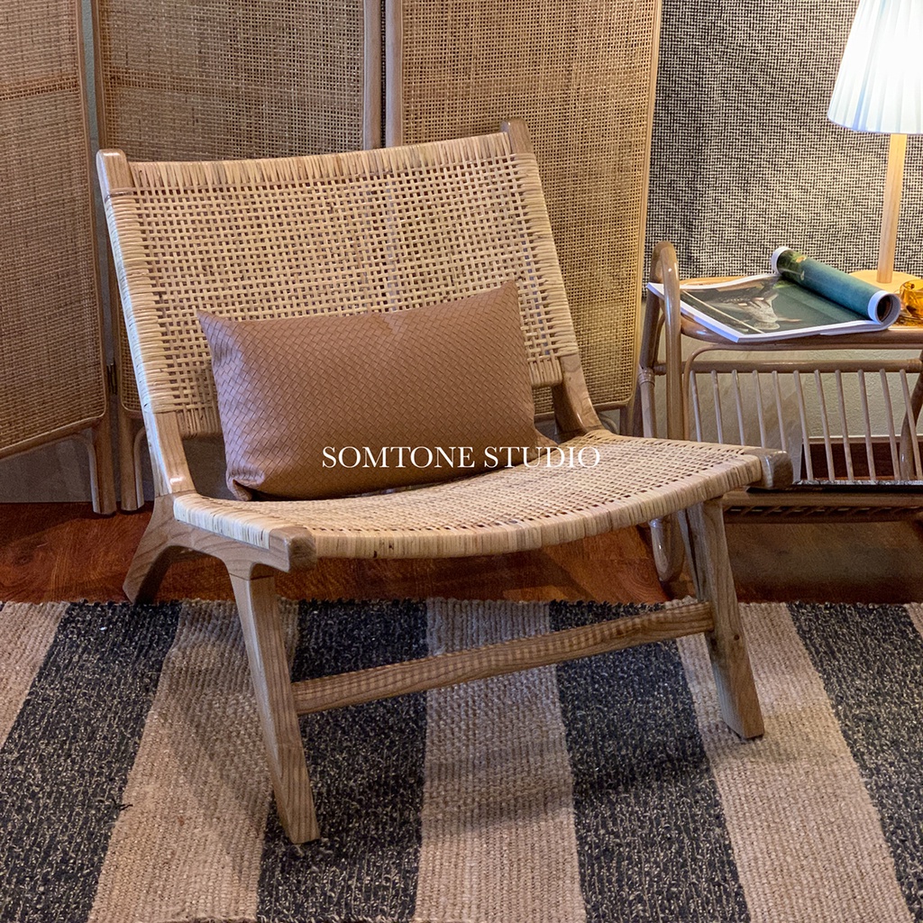 Somtone Veneta Rattan Lounge Relax Chair Designer Furniture Premium Cafe Hotel Resort Deco Chair